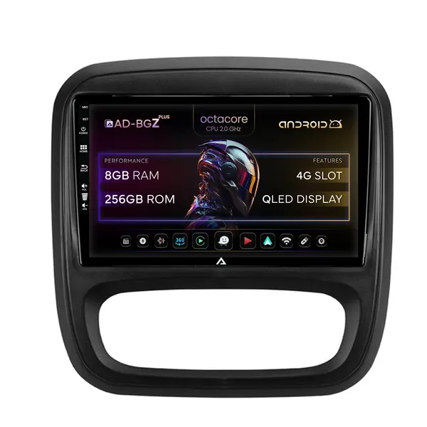 Navigatie Opel Vivaro Renault Trafic Fiat Talento (2014-2017), Android, Z-Octacore 8GB RAM + 256GB ROM, 9 Inch - AD-BGZ9008+AD-BGRKIT389