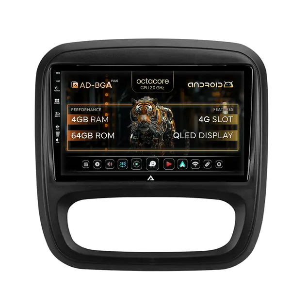 Navigatie Opel Vivaro Renault Trafic Fiat Talento (2014-2017), Android, A-Octacore 4GB RAM + 64GB ROM, 9 Inch - AD-BGA9004+AD-BGRKIT389