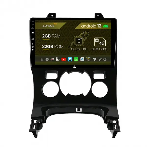 Navigatie Peugeot 3008 5008, Android 12, E-Octacore 2GB RAM + 32GB ROM, 9 Inch - AD-BGE9002+AD-BGRKIT259