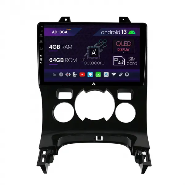 Navigatie Peugeot 3008 5008, Android 13, A-Octacore 4GB RAM + 64GB ROM, 9 Inch - AD-BGA9004+AD-BGRKIT259