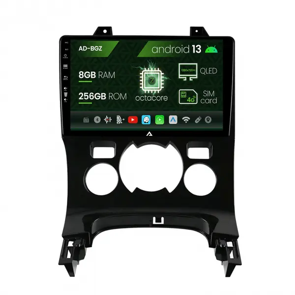 Navigatie Peugeot 3008 5008, Android 13, Z-Octacore 8GB RAM + 256GB ROM, 9 Inch - AD-BGZ9008+AD-BGRKIT259