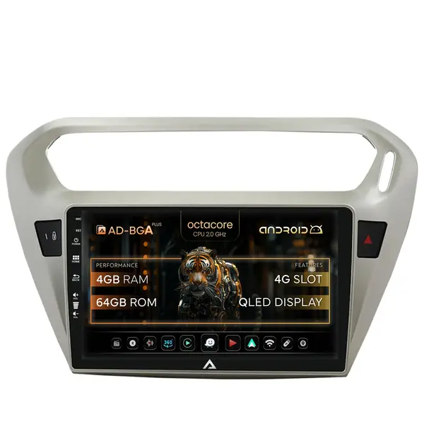 Navigatie Peugeot 301 Citroen C-Elysee, Android, A-Octacore 4GB RAM + 64GB ROM, 9 Inch - AD-BGA9004+AD-BGRKIT255