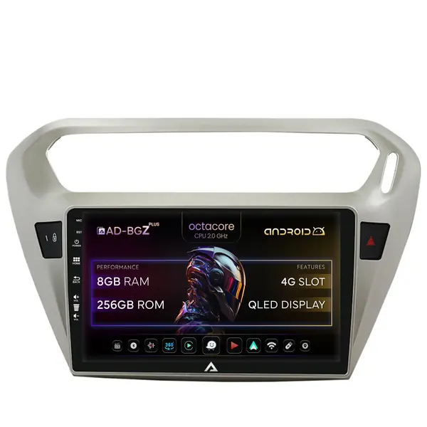 Navigatie Peugeot 301 Citroen C-Elysee, Android, Z-Octacore 8GB RAM + 256GB ROM, 9 Inch - AD-BGZ9008+AD-BGRKIT255