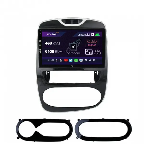 Navigatie Renault Clio IV (2016-2019), Android 13, A-Octacore 4GB RAM + 64GB ROM, 9 Inch - AD-BGA9004+AD-BGRKIT369-1619