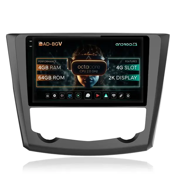 Navigatie Renault Kadjar, Android, V-Octacore 4GB RAM + 64GB ROM, 9.5 Inch - AD-BGV9004+AD-BGRKIT364