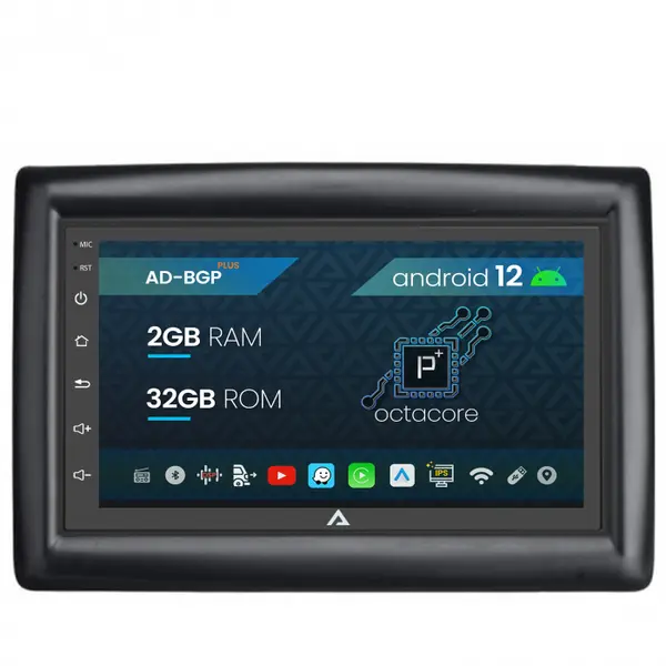 Navigatie Renault Megane 2 (2002-2009), Android 12, P-Octacore 2GB RAM + 32GB ROM, 7 Inch - AD-BGP1002+AD-BGRRE0032DIN