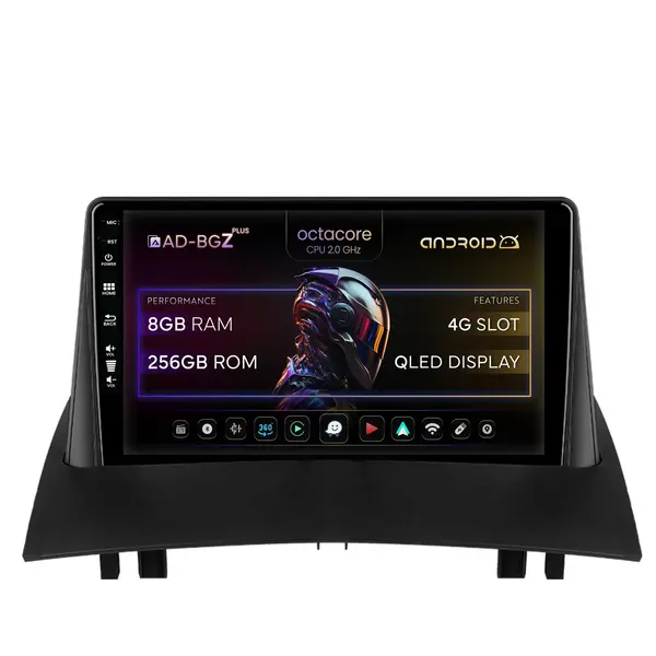 Navigatie Renault Megane 2 (2002-2009), Android, Z-Octacore 8GB RAM + 256GB ROM, 9 Inch - AD-BGZ9008+AD-BGRKIT371