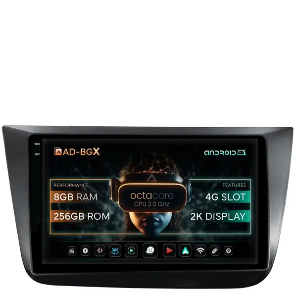 Navigatie Seat Altea Toledo (2005-2012), Android, X-Octacore 8GB RAM + 256GB ROM, 9.5 Inch - AD-BGX9008+AD-BGRKIT055