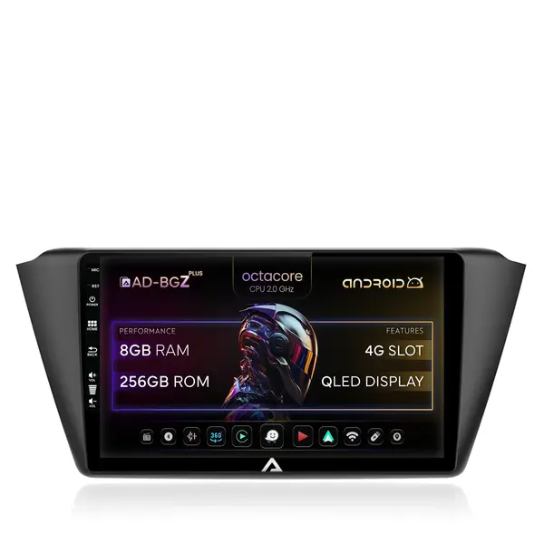 Navigatie Skoda Fabia (2015+), Android, Z-Octacore 8GB RAM + 256GB ROM, 9 Inch - AD-BGZ10008+AD-BGRKIT039