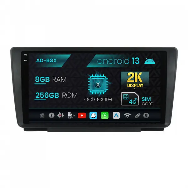 Navigatie Skoda Octavia 2, Android 13, X-Octacore 8GB RAM + 256GB ROM, 9.5 Inch - AD-BGX9008+AD-BGRKIT038