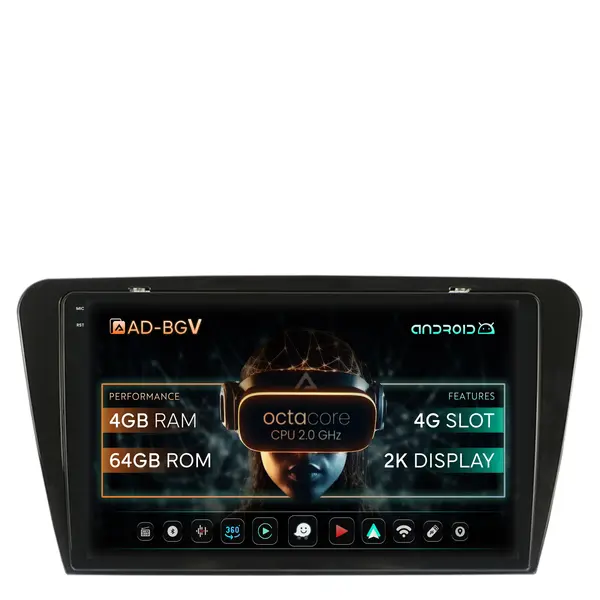 Navigatie Skoda Octavia 3 (2013-2018), Android, V-Octacore 4GB RAM + 64GB ROM, 10.36 Inch - AD-BGV10004+AD-BGRKIT026