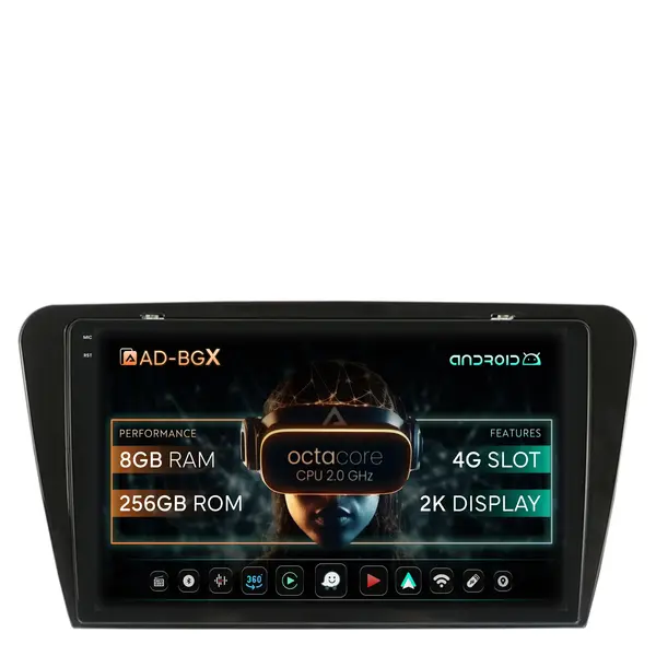 Navigatie Skoda Octavia 3 (2013-2018), Android, X-Octacore 8GB RAM + 256GB ROM, 10.36 Inch - AD-BGX10008+AD-BGRKIT026
