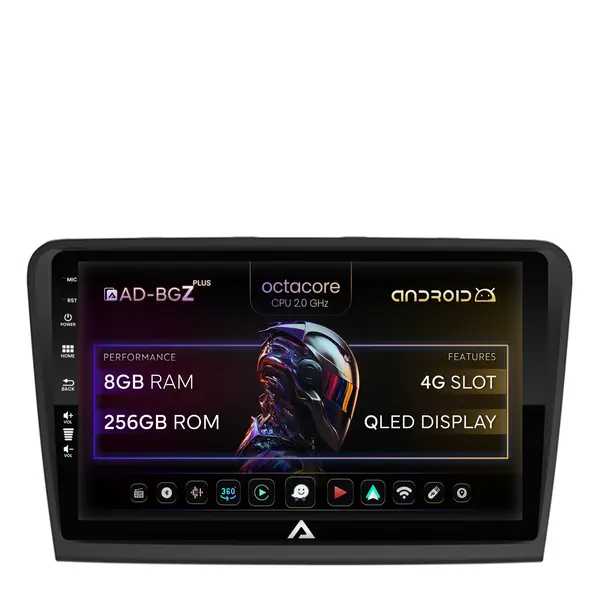 Navigatie Skoda Superb 2 (2008-2015), Android, Z-Octacore 8GB RAM + 256GB ROM, 10.1 Inch - AD-BGZ10008+AD-BGRKIT043