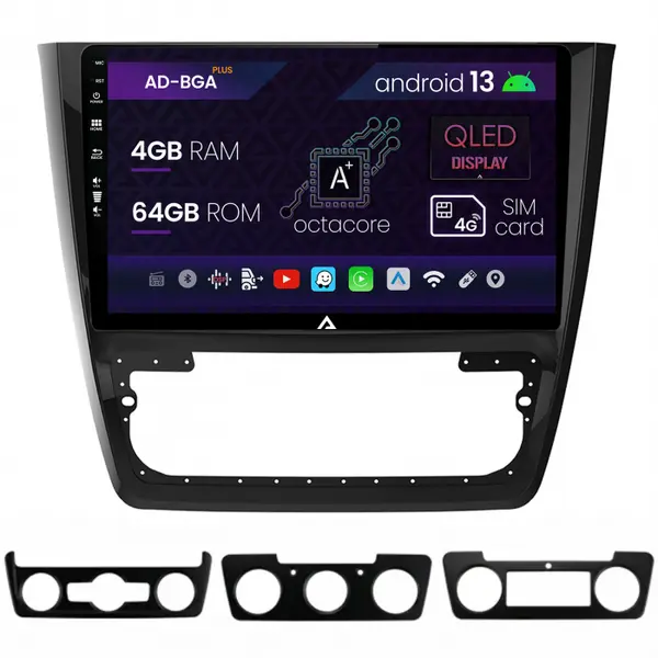 Navigatie Skoda Yeti, Android 13, A-Octacore 4GB RAM + 64GB ROM, 10.1 Inch - AD-BGA10004+AD-BGRKIT040