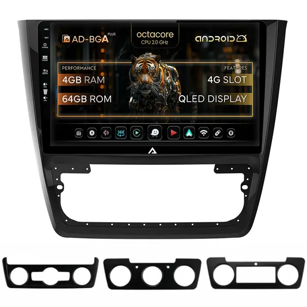 Navigatie Skoda Yeti, Android, A-Octacore 4GB RAM + 64GB ROM, 10.1 Inch - AD-BGA10004+AD-BGRKIT040