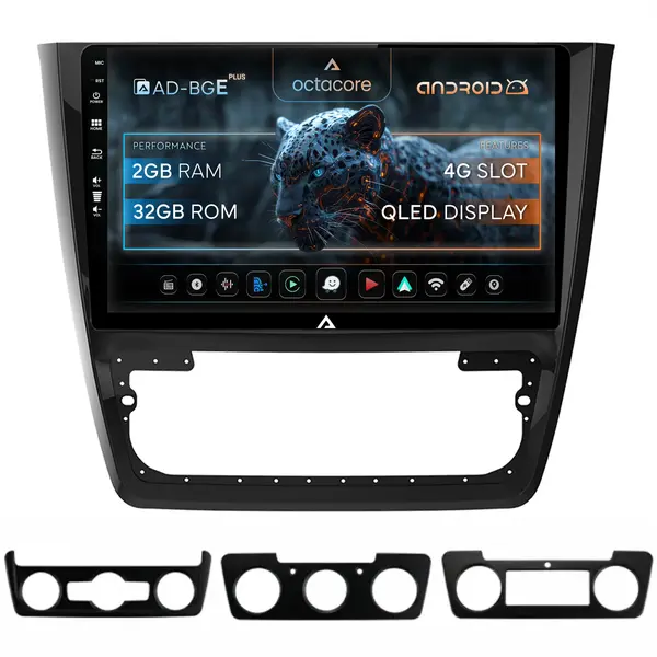 Navigatie Skoda Yeti, Android, E-Octacore 2GB RAM + 32GB ROM, 10.1 Inch - AD-BGE10002+AD-BGRKIT040
