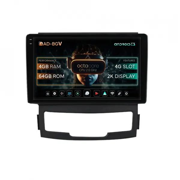 Navigatie Ssang Yong Korando (2010-2013), Android, V-Octacore 4GB RAM + 64GB ROM, 9.5 Inch - AD-BGV9004+AD-BGRKIT432