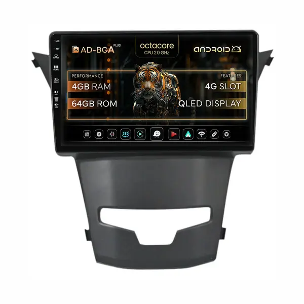 Navigatie Ssang Yong Korando (2013-2019), Android, A-Octacore 4GB RAM + 64GB ROM, 9 Inch - AD-BGA9004+AD-BGRKIT441