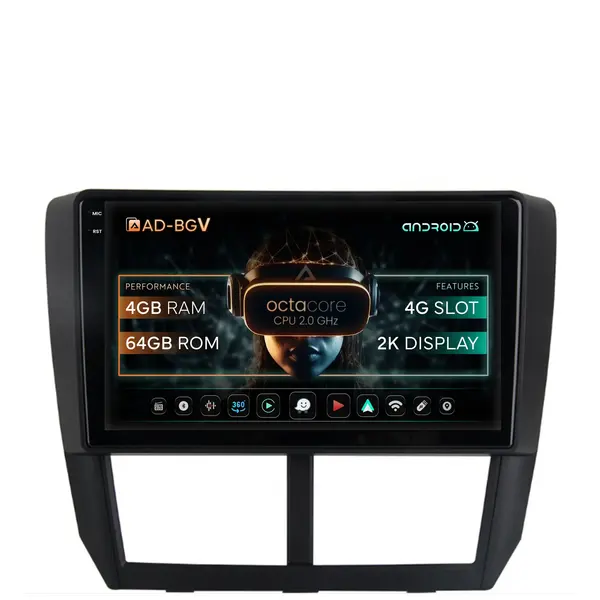 Navigatie Subaru Forester (2007-2013), Android, V-Octacore 4GB RAM + 64GB ROM, 9.5 Inch - AD-BGV9004+AD-BGRKIT333