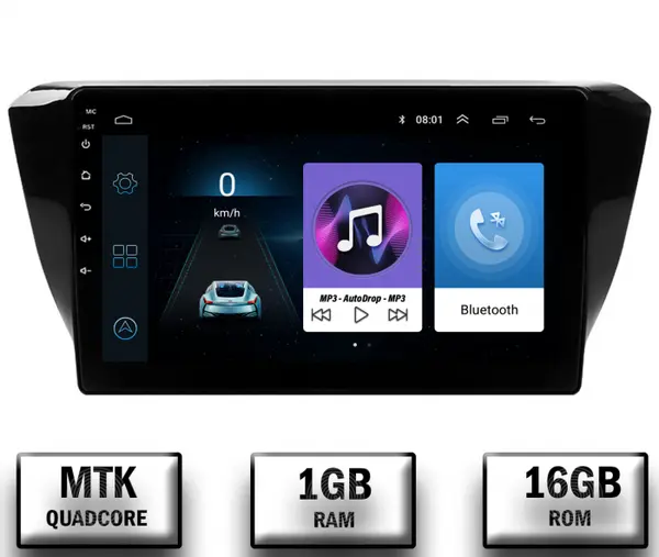 Navigatie Superb 3 (2015+), Android 10, P-Quadcore 1GB RAM + 16GB ROM, 10.1 Inch - AD-BGP10001+AD-BGRKIT034