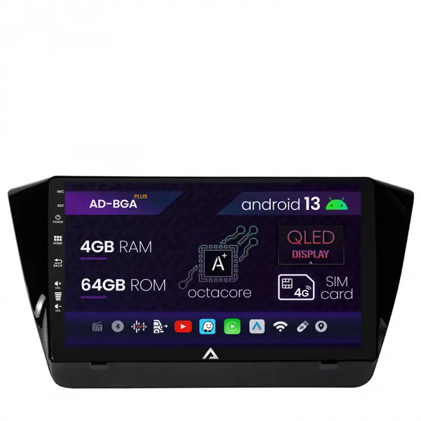 Navigatie Superb 3 (2015+), Android 13, A-Octacore 4GB RAM + 64GB ROM, 10.1 Inch - AD-BGA10004+AD-BGRKIT034