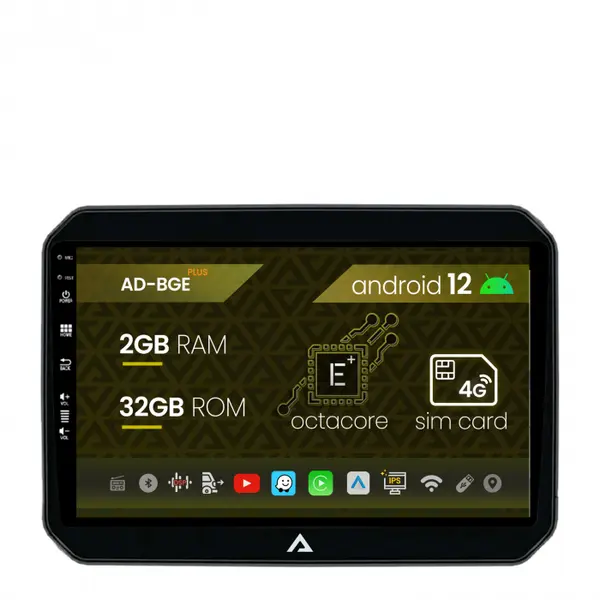 Navigatie Suzuki Ignis (2016+), Android 12, E-Octacore 2GB RAM + 32GB ROM, 9 Inch - AD-BGE9002+AD-BGRKIT308