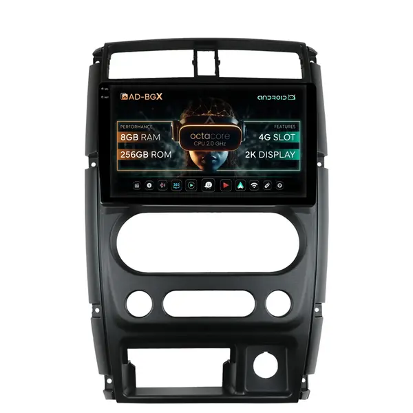 Navigatie Suzuki Jimny (2005+), Android, X-Octacore 8GB RAM + 256GB ROM, 9.5 Inch - AD-BGX9008+AD-BGRKIT315