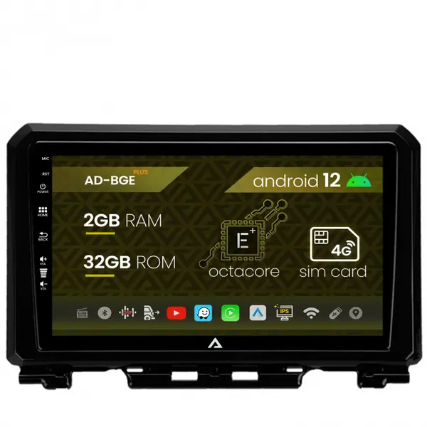 Navigatie Suzuki Jimny (2018-2022), Android 12, E-Octacore 2GB RAM + 32GB ROM, 9 Inch - AD-BGE9002+AD-BGRKIT312