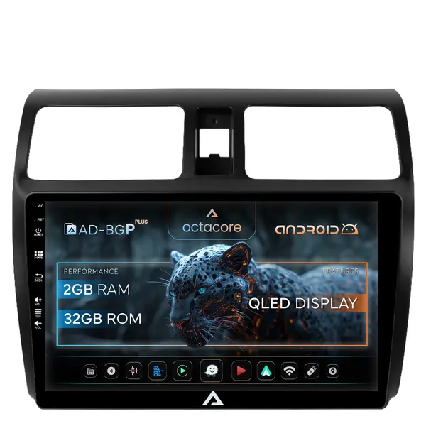 Navigatie Suzuki Swift (2003-2010), Android, P-Octacore 2GB RAM + 32GB ROM, 10.1 Inch - AD-BGP10002+AD-BGRKIT301