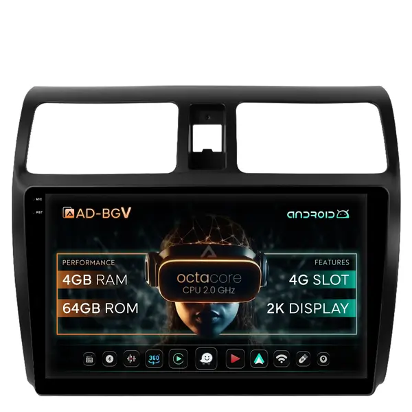 Navigatie Suzuki Swift (2003-2010), Android, V-Octacore 4GB RAM + 64GB ROM, 9.5 Inch - AD-BGV9004+AD-BGRKIT301