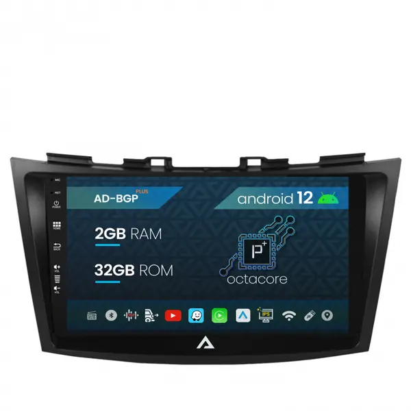 Navigatie Suzuki Swift (2011+), Android 12, P-Octacore 2GB RAM + 32GB ROM, 9 Inch - AD-BGP9002+AD-BGRKIT304