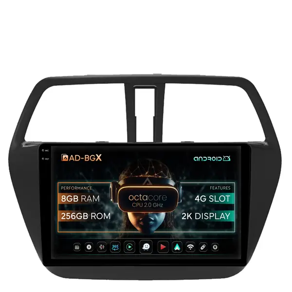 Navigatie Suzuki SX4 S-Cross (2014-2020), Android, X-Octacore 8GB RAM + 256GB ROM, 9.5 Inch - AD-BGX9008+AD-BGRKIT305
