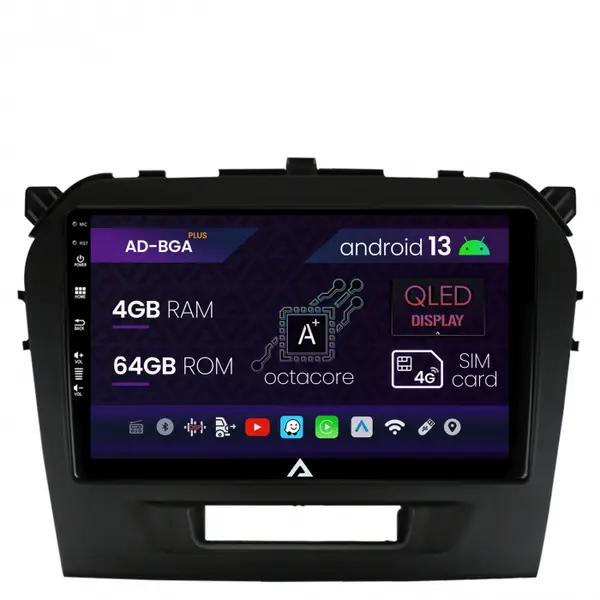 Navigatie Suzuki Vitara (2015+), Android 13, A-Octacore 4GB RAM + 64GB ROM, 9 Inch - AD-BGA9004+AD-BGRKIT299