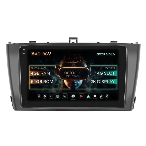 Navigatie Toyota Avensis (2009-2015), Android , V-Octacore 4GB RAM + 64GB ROM, 9.5 Inch - AD-BGV9004+AD-BGRKIT093-B