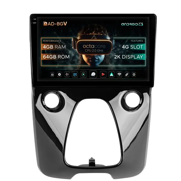 Navigatie Toyota AYGO (2014-2022), Android , V-Octacore 4GB RAM + 64GB ROM, 9.5 Inch - AD-BGV9004+AD-BGRKIT088
