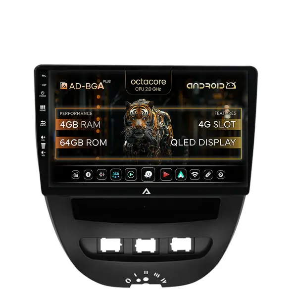 Navigatie Toyota AYGO Citroen C1 (2005-2014), Android, A-Octacore 4GB RAM + 64GB ROM, 10.1 Inch - AD-BGA9004+AD-BGRKIT099