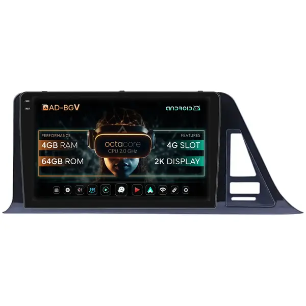 Navigatie Toyota C-HR (2016-2020), Android, V-Octacore 4GB RAM + 64GB ROM, 9.5 Inch - AD-BGV9004+AD-BGRKIT073