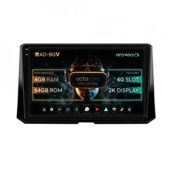 Navigatie Toyota Corolla (2019-2023), Android, V-Octacore 4GB RAM + 64GB ROM, 10.36 Inch - AD-BGV10004+AD-BGRKIT059