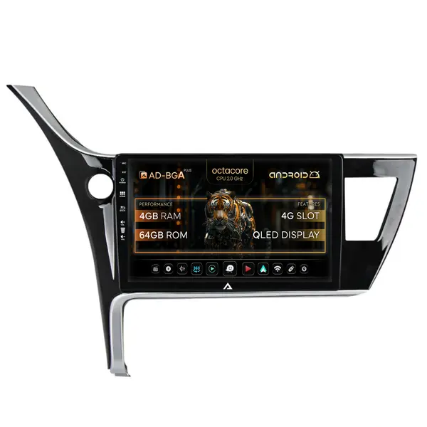Navigatie Toyota Corolla Auris (2017-2020), Android, A-Octacore 4GB RAM + 64GB ROM, 9 Inch - AD-BGA9004+AD-BGRKIT079