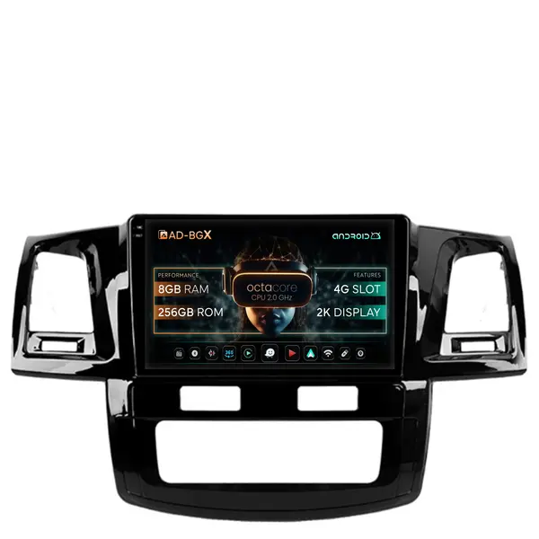 Navigatie Toyota Hilux (2008-2014), Android, X-Octacore 8GB RAM + 256GB ROM, 9.5 Inch - AD-BGX9008+AD-BGRKIT081