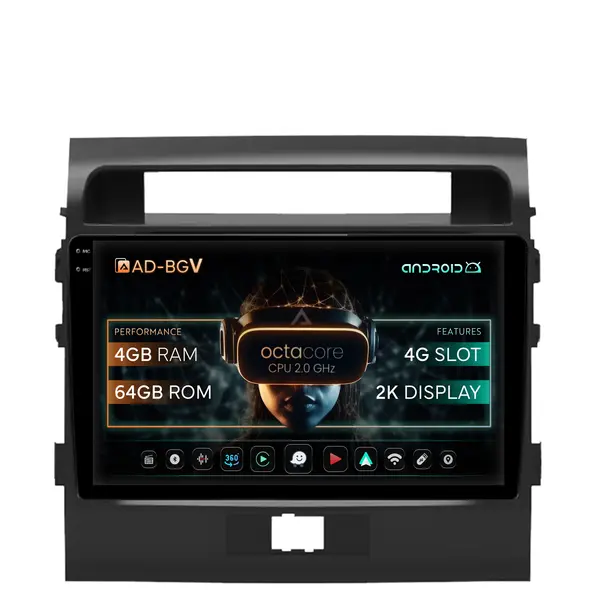 Navigatie Toyota Land Cruiser 200 (2007-2015), Android, V-Octacore 4GB RAM + 64GB ROM, 9.5 Inch - AD-BGV9004+AD-BGRKIT075