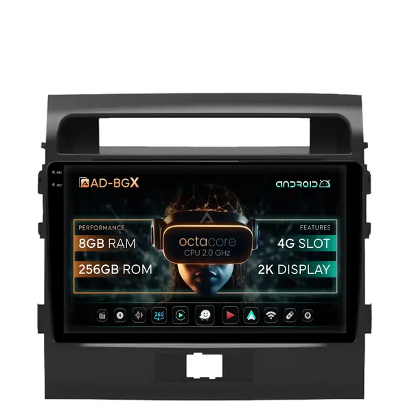 Navigatie Toyota Land Cruiser 200 (2007-2015), Android, X-Octacore 8GB RAM + 256GB ROM, 9.5 Inch - AD-BGX9008+AD-BGRKIT075