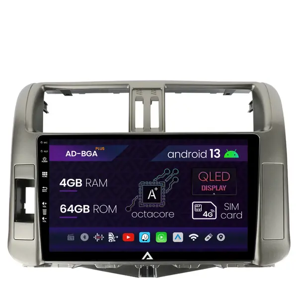 Navigatie Toyota Land Cruiser Prado J150 (2009-2013), Android, A-Octacore 4GB RAM + 64GB ROM, 9 Inch - AD-BGA9004+AD-BGRKIT070