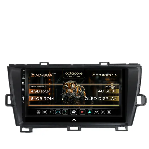 Navigatie Toyota Prius (2009-2014), Android, A-Octacore 4GB RAM + 64GB ROM, 9 Inch - AD-BGA9004+AD-BGRKIT089-B