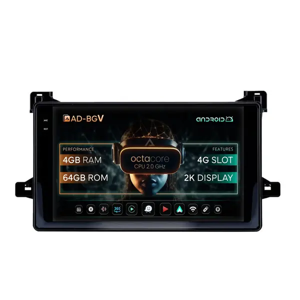 Navigatie Toyota Prius (2015+), Android, V-Octacore 4GB RAM + 64GB ROM, 9.5 Inch - AD-BGV9004+AD-BGRKIT097