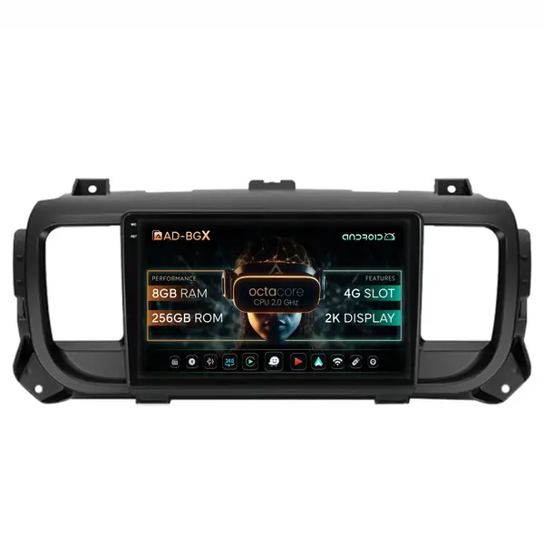Navigatie Toyota Proace (2016+), Android, X-Octacore 8GB RAM + 256GB ROM, 9.5 Inch - AD-BGX9008+AD-BGRKIT065V2