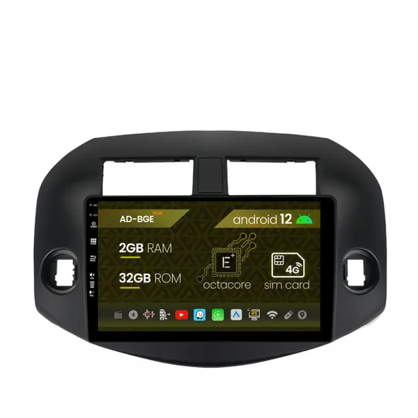 Navigatie Toyota RAV4 (2005-2013), Android 12, E-Octacore 2GB RAM + 32GB ROM, 10.1 Inch - AD-BGE10002+AD-BGRKIT069B