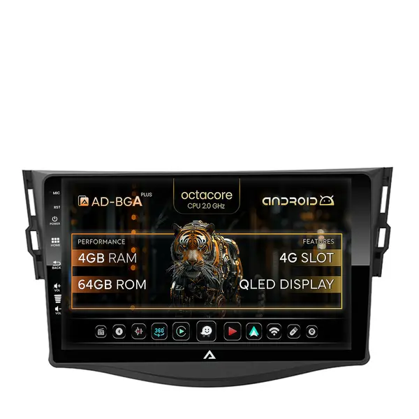 Navigatie Toyota RAV4 (2006-2013), Android, A-Octacore 4GB RAM + 64GB ROM, 9 Inch - AD-BGA9004+AD-BGRKIT096