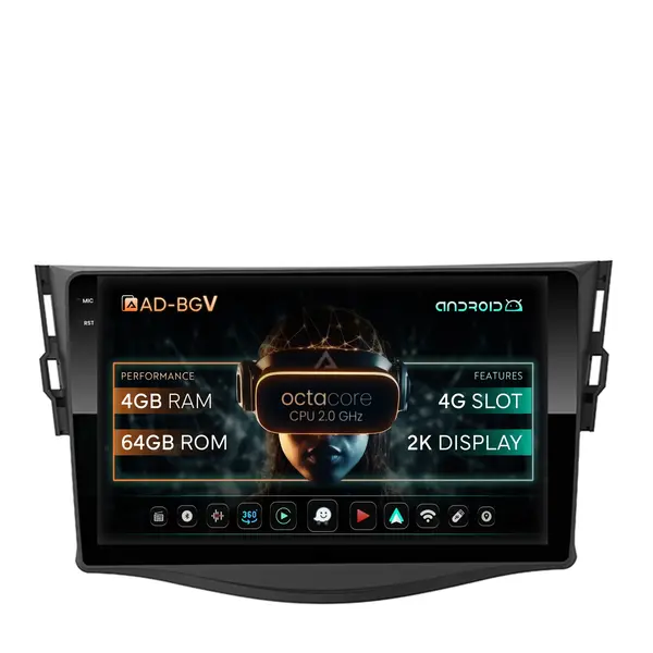 Navigatie Toyota RAV4 (2006-2013), Android, V-Octacore 4GB RAM + 64GB ROM, 9.5 Inch - AD-BGV9004+AD-BGRKIT096