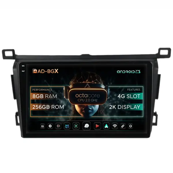 Navigatie Toyota RAV4 (2013-2018), Android, X-Octacore 8GB RAM + 256GB ROM, 9.5 Inch - AD-BGX9008+AD-BGRKIT092